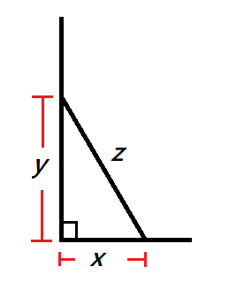 triangle from ladder with sides labelled